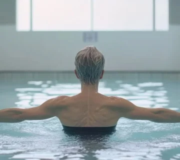 ایستادن در آب استخر