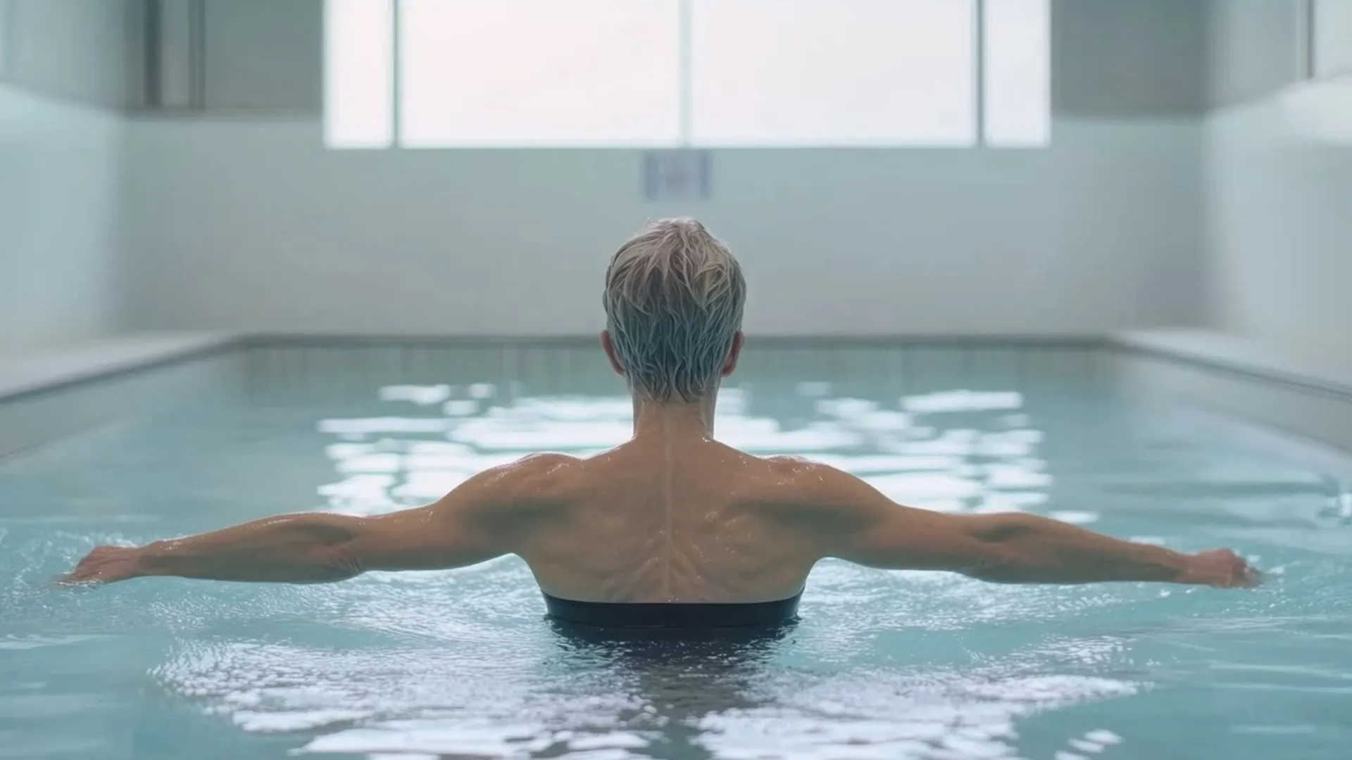 ایستادن در آب استخر