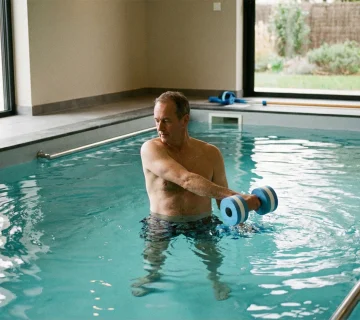 آب درمانی شانه با دمبل